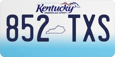 KY license plate 852TXS