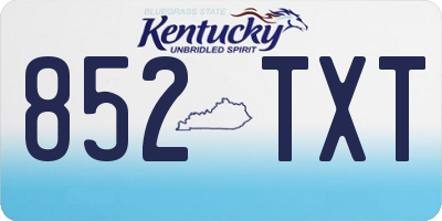 KY license plate 852TXT