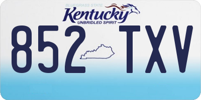 KY license plate 852TXV
