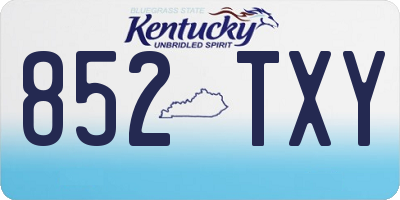 KY license plate 852TXY