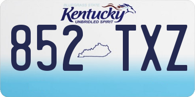 KY license plate 852TXZ