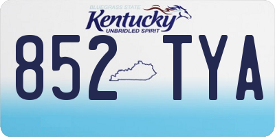 KY license plate 852TYA
