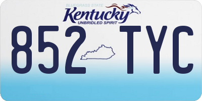 KY license plate 852TYC
