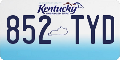 KY license plate 852TYD