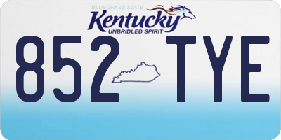 KY license plate 852TYE