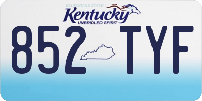 KY license plate 852TYF