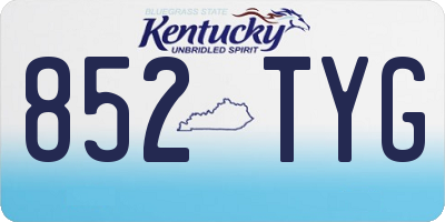 KY license plate 852TYG