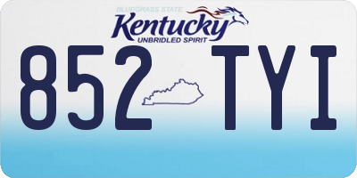 KY license plate 852TYI