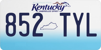 KY license plate 852TYL