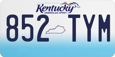KY license plate 852TYM