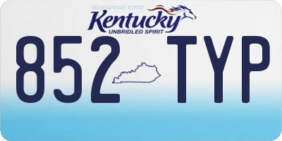 KY license plate 852TYP