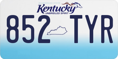 KY license plate 852TYR