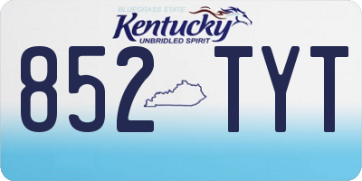 KY license plate 852TYT
