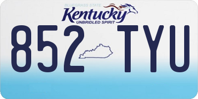 KY license plate 852TYU