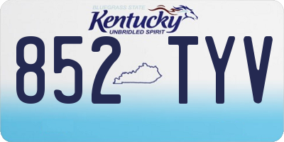 KY license plate 852TYV