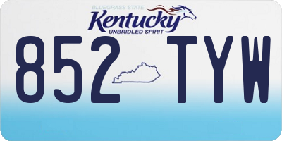 KY license plate 852TYW