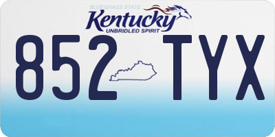 KY license plate 852TYX