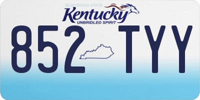 KY license plate 852TYY