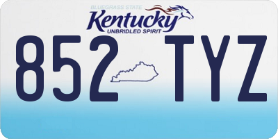 KY license plate 852TYZ
