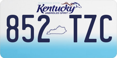 KY license plate 852TZC