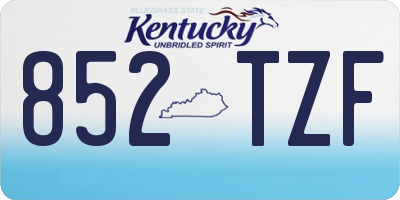 KY license plate 852TZF