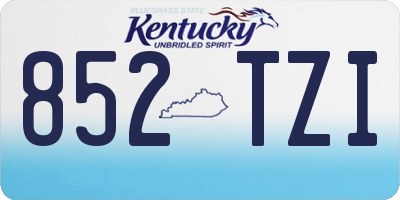 KY license plate 852TZI