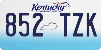 KY license plate 852TZK