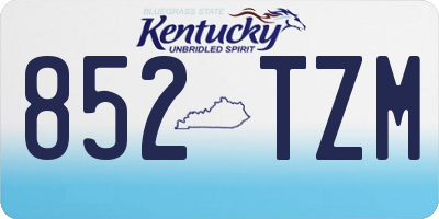 KY license plate 852TZM
