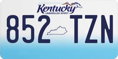 KY license plate 852TZN