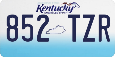 KY license plate 852TZR