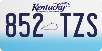 KY license plate 852TZS