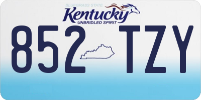KY license plate 852TZY