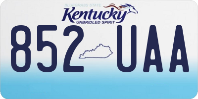 KY license plate 852UAA
