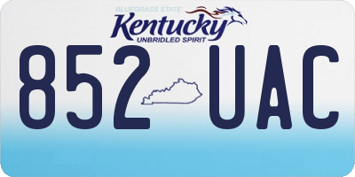 KY license plate 852UAC