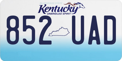 KY license plate 852UAD