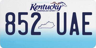 KY license plate 852UAE