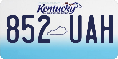 KY license plate 852UAH
