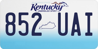 KY license plate 852UAI