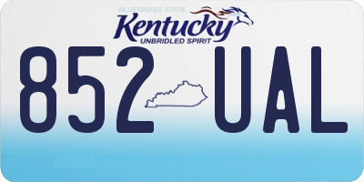 KY license plate 852UAL