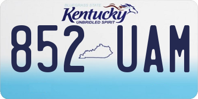 KY license plate 852UAM