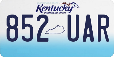 KY license plate 852UAR