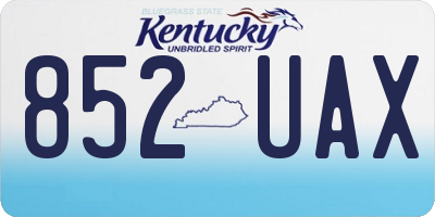 KY license plate 852UAX