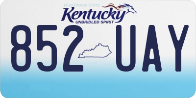 KY license plate 852UAY