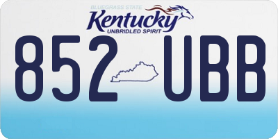 KY license plate 852UBB