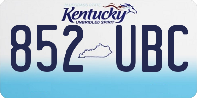 KY license plate 852UBC