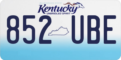 KY license plate 852UBE