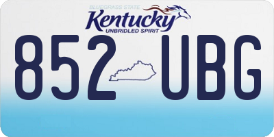 KY license plate 852UBG