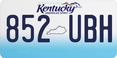 KY license plate 852UBH
