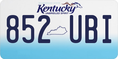KY license plate 852UBI