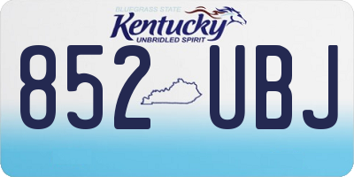 KY license plate 852UBJ